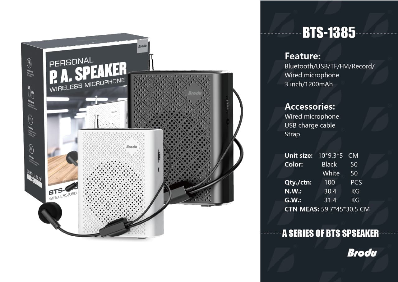 Wireless Personal P.A. Speaker with Microphone
